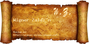 Wigner Zalán névjegykártya